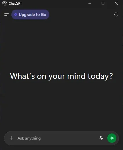 A Desktop UI of ChatGPT for introducing the website